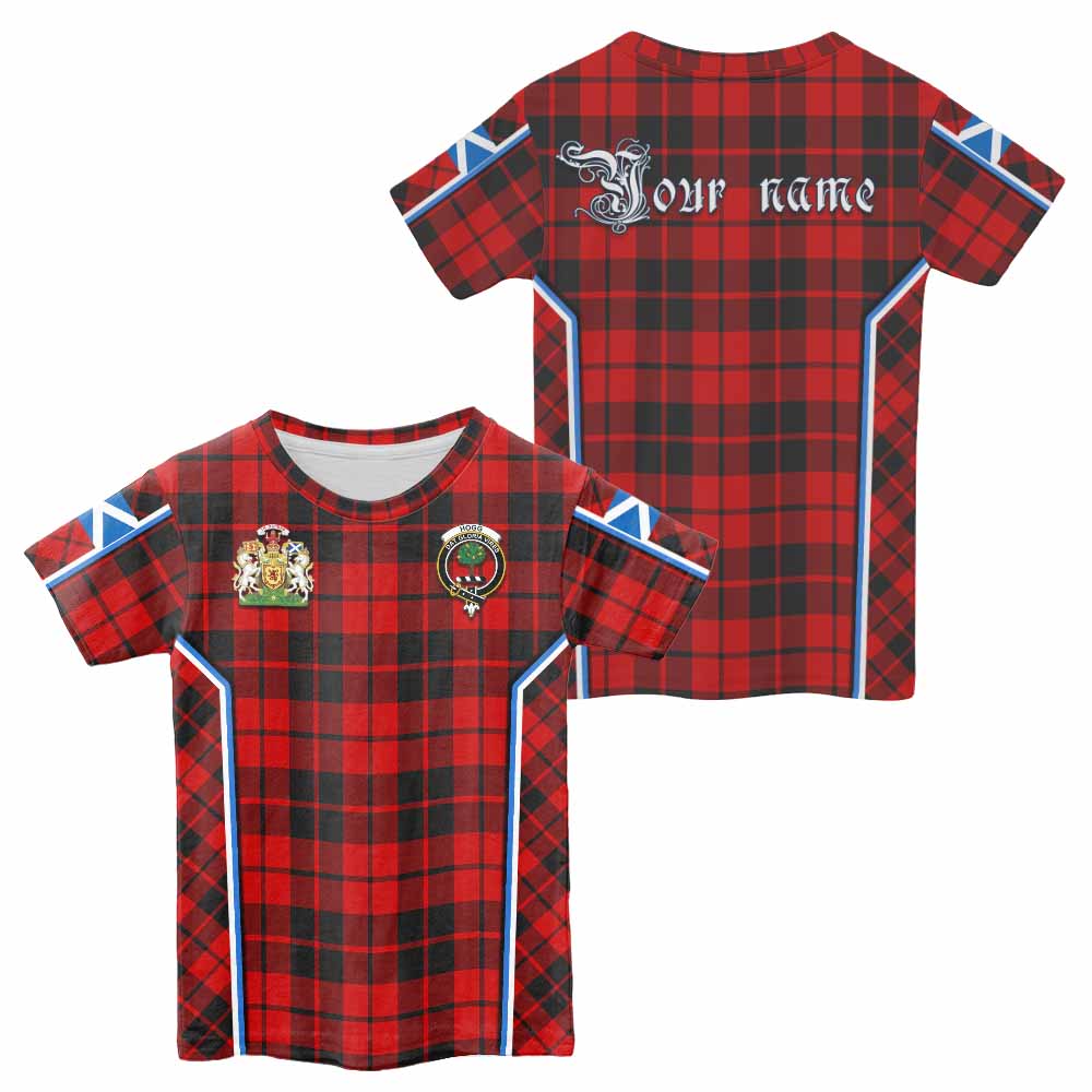 Hogg (Hog) Tartan Crest Kid T-shirt Scotland Coat of Arm Flag Style - Tartan Vibes Clothing