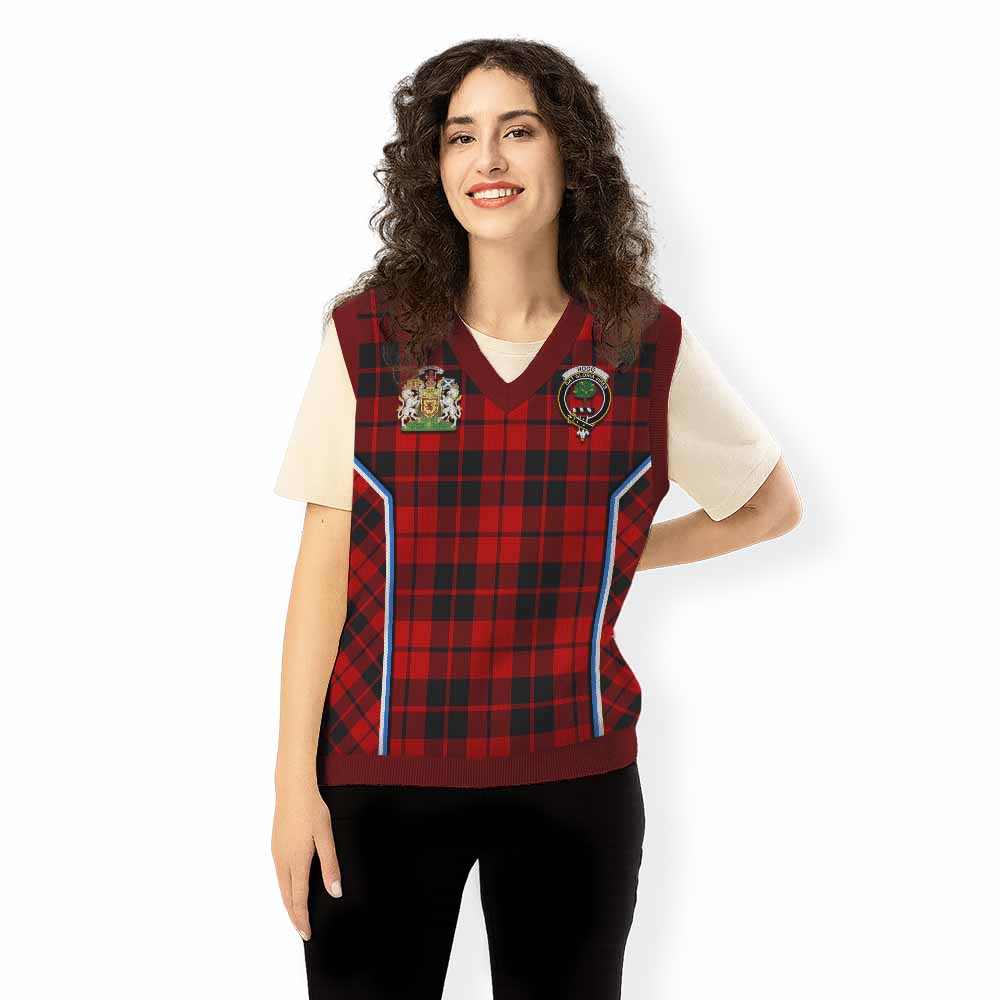 Hogg (Hog) Tartan Crest Knitted V-Neck Vest Scotland Coat of Arm Flag Style - Tartan Vibes Clothing