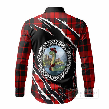 Hogg (Hog) Tartan Crest Loch Ness Monster Long Sleeve Button Shirts Celtic Knot Nessie Art