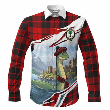 Hogg (Hog) Tartan Crest Loch Ness Monster Scottish Heritage Art Long Sleeve Button Shirts