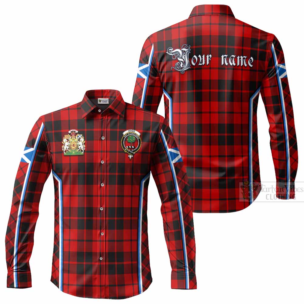 Hogg (Hog) Tartan Crest Long Sleeve Button Shirts Scotland Coat of Arm Flag Style - Tartan Vibes Clothing