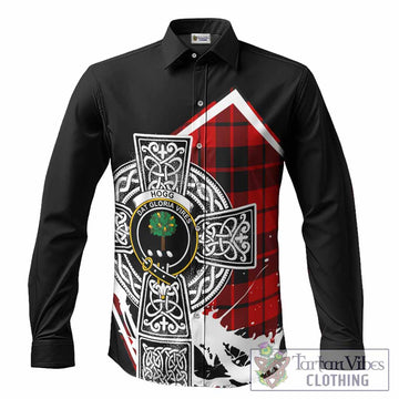 Hogg (Hog) Tartan Crest Long Sleeve Button Shirts Scottish Celtic Cross Heritage