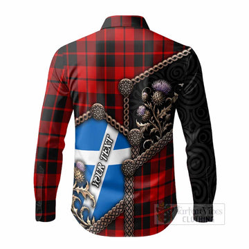 Hogg (Hog) Tartan Crest Long Sleeve Button Shirts Scottish Thistle Loch Ness Monster