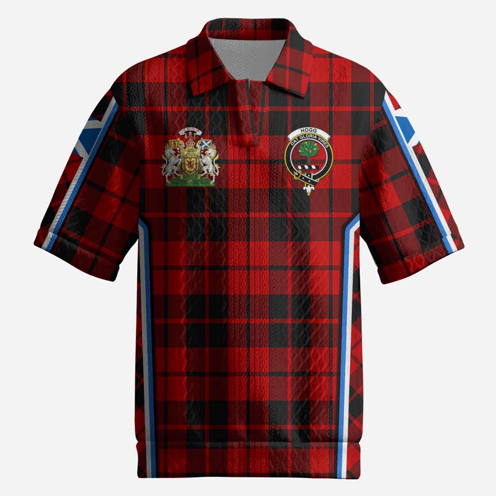 Hogg (Hog) Tartan Crest Men’s Polo Sweater Top Scotland Coat of Arm Flag Style
