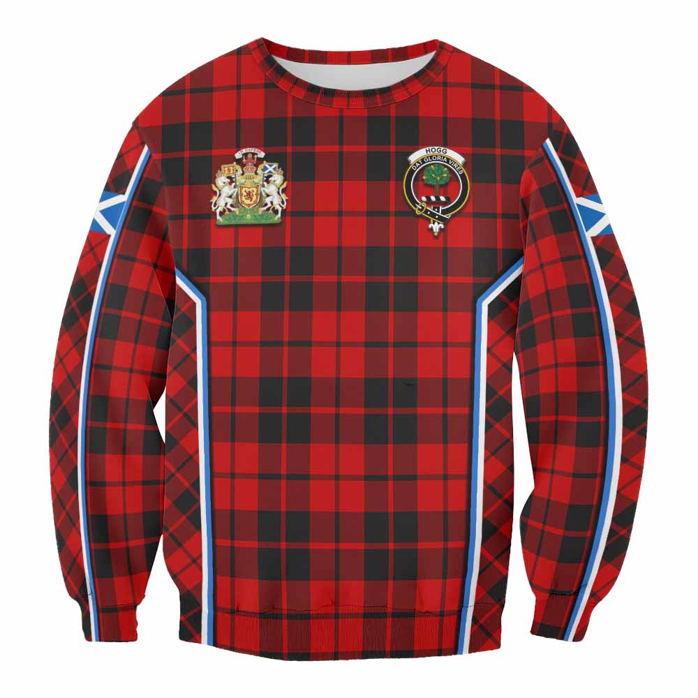 Hogg (Hog) Tartan Crest Sweatshirt Scotland Coat of Arm Flag Style - Tartan Vibes Clothing