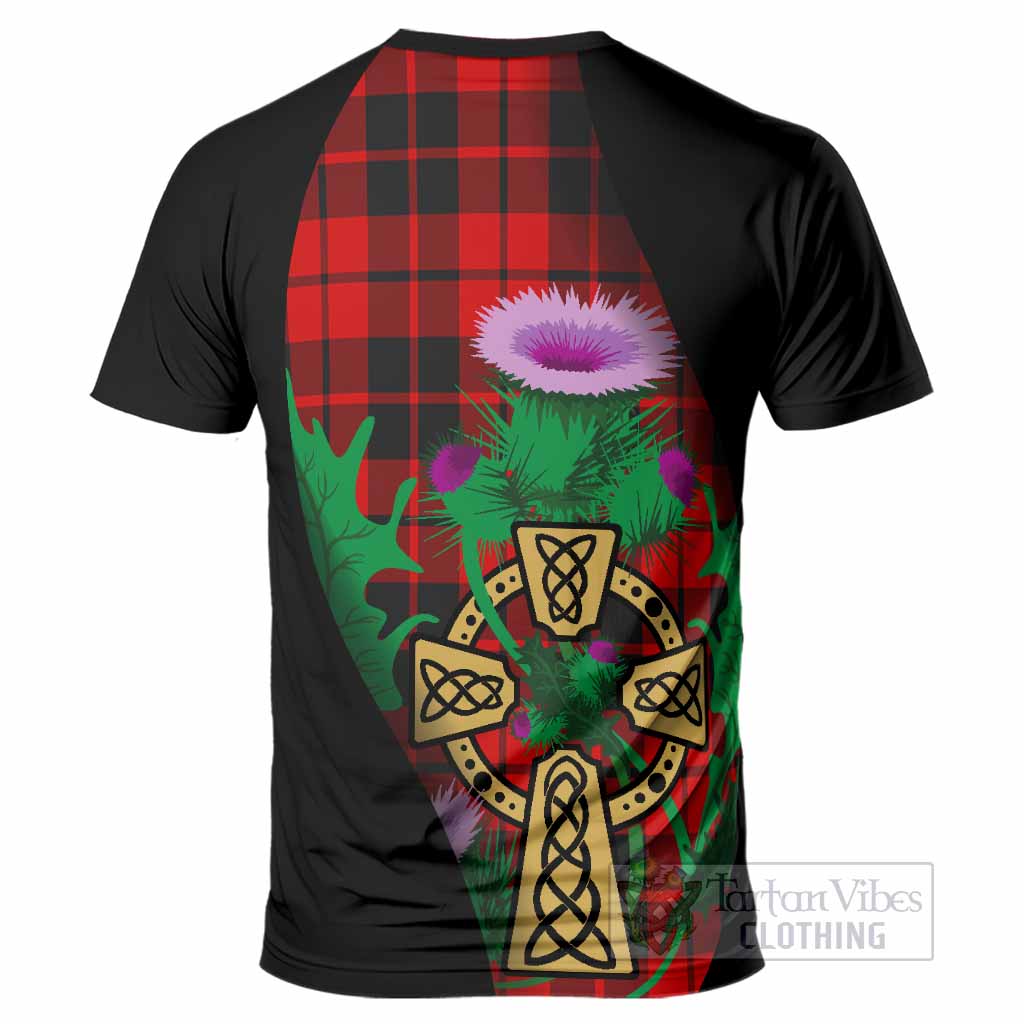 Hogg (Hog) Tartan Crest T-Shirt Celtic Cross Thistle Flowers