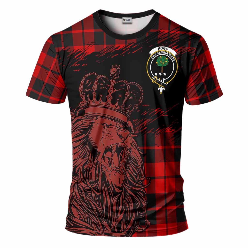 Hogg (Hog) Tartan Crest T-Shirt Crowned Lion Heritage Style