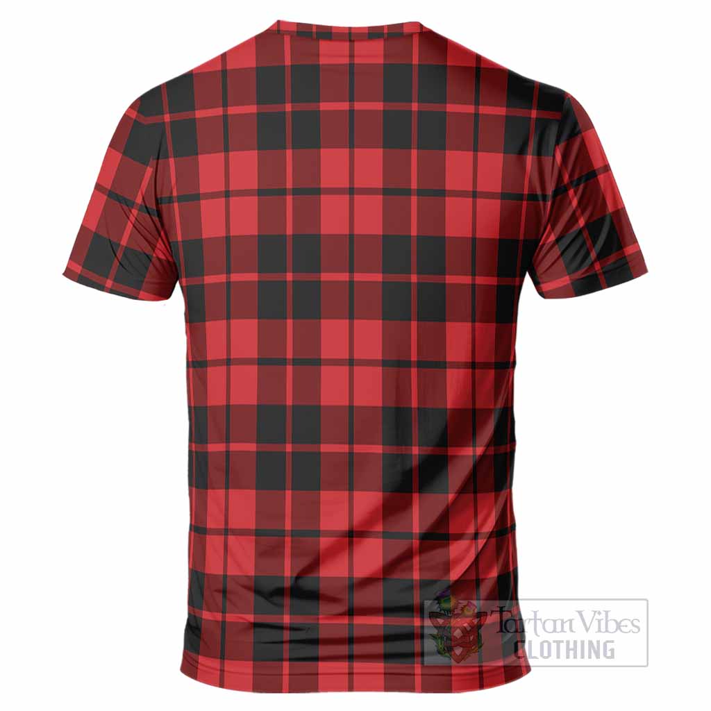 Hogg (Hog) Tartan Crest T-Shirt Ferocious Lion Style