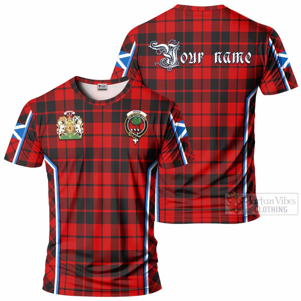 Hogg (Hog) Tartan Crest T-shirt Scotland Coat of Arm Flag Style - Tartan Vibes Clothing