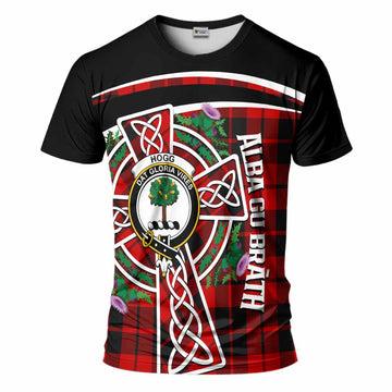 Hogg (Hog) Tartan Crest T-Shirt Scottish Thistle Celtic Cross Alba Gu Brath