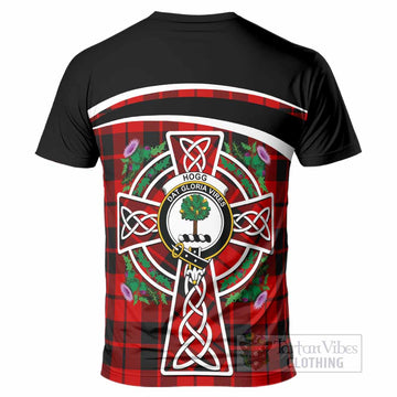 Hogg (Hog) Tartan Crest T-Shirt Scottish Thistle Celtic Cross Alba Gu Brath