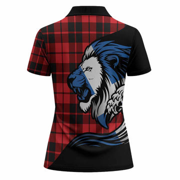 Hogg (Hog) Tartan Crest Women Polo Shirt Scottish Golden Lions Wave Flow