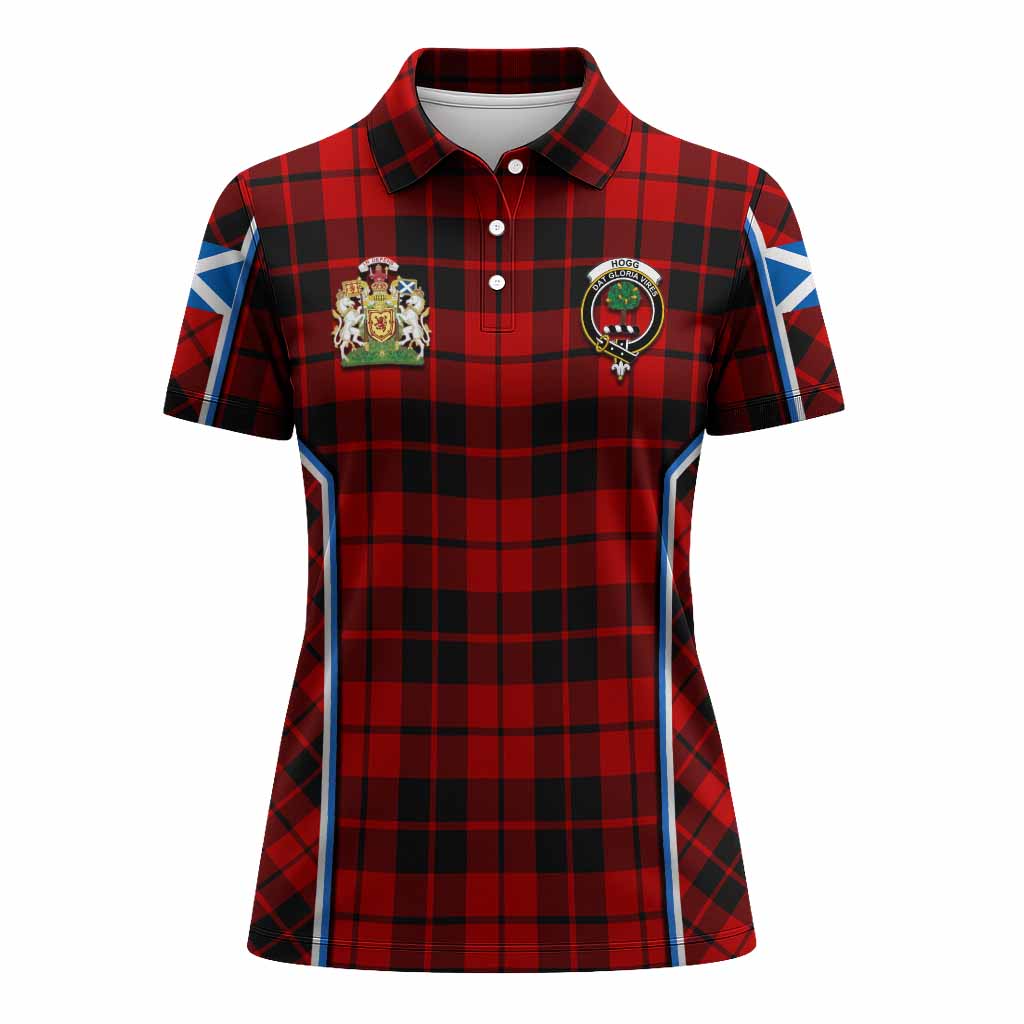 Hogg (Hog) Tartan Crest Women's Polo Shirt Scotland Coat of Arm Flag Style - Tartan Vibes Clothing