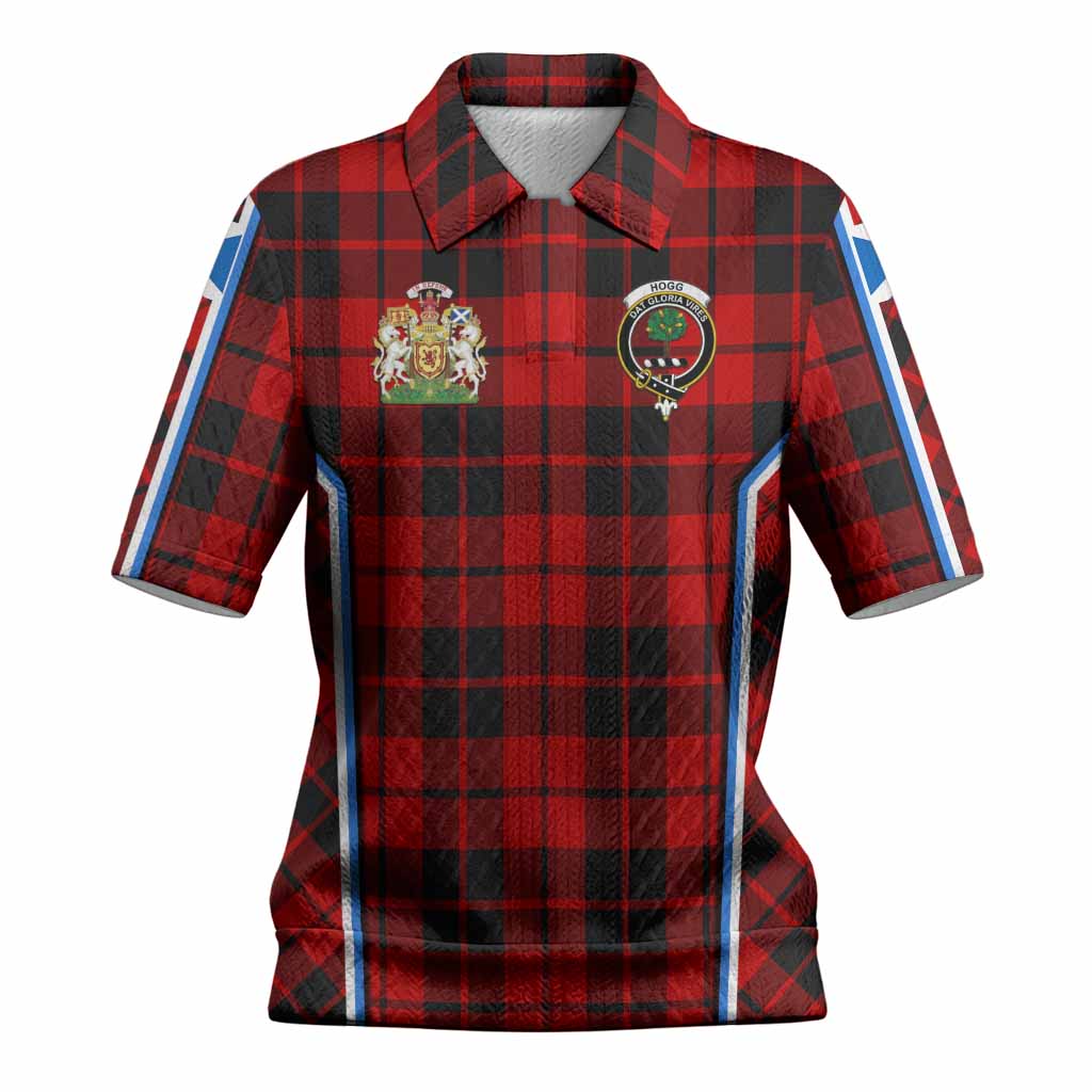Hogg (Hog) Tartan Crest Women’s Polo Sweater Top Scotland Coat of Arm Flag Style