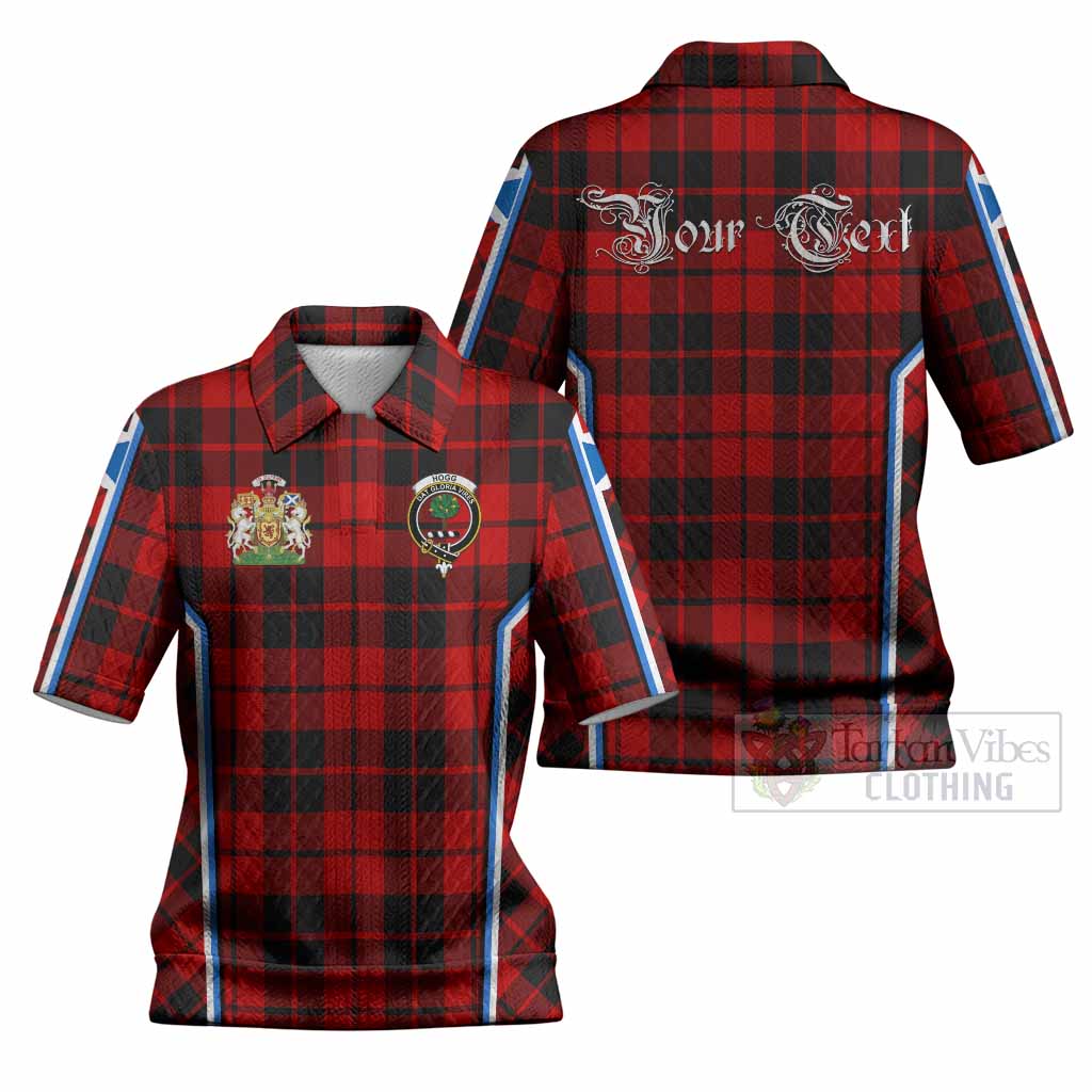 Hogg (Hog) Tartan Crest Women’s Polo Sweater Top Scotland Coat of Arm Flag Style