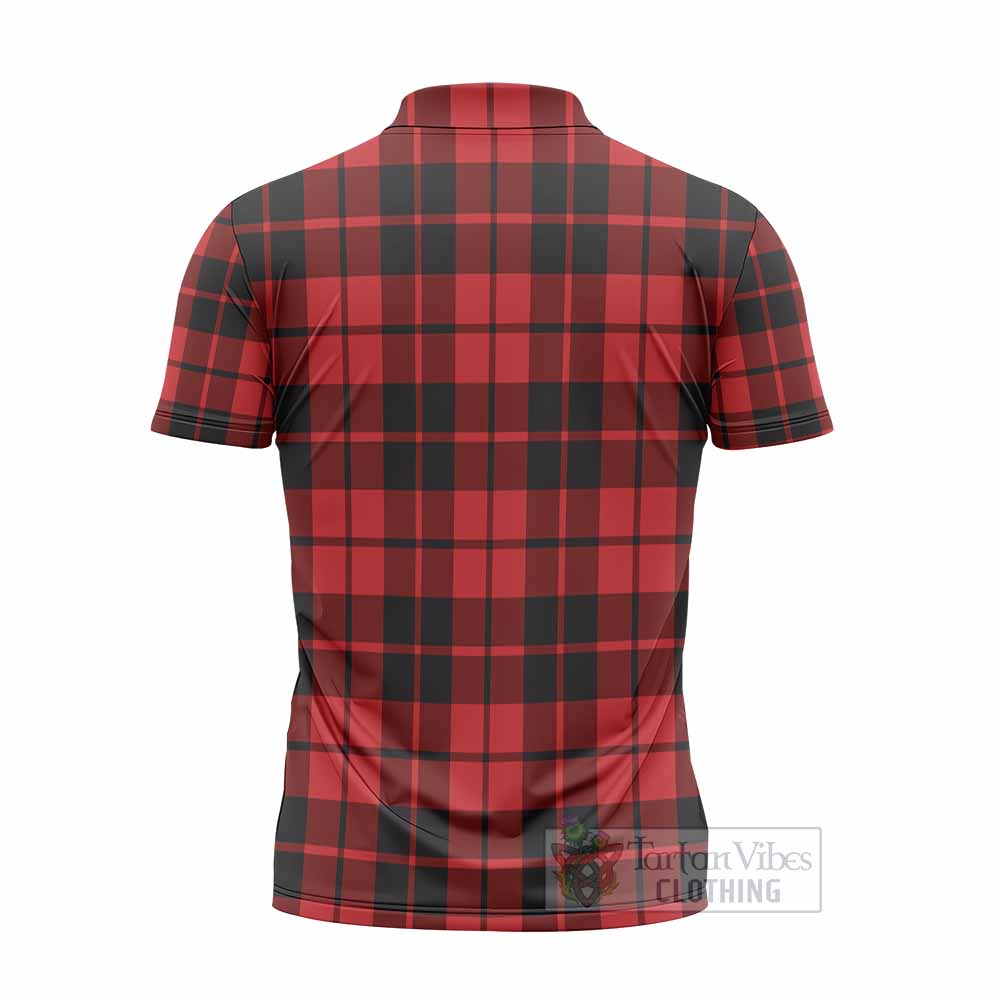 Hogg (Hog) Tartan Crest Zipper Polo Shirt Ferocious Lion Style