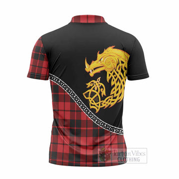 Hogg (Hog) Tartan Crest Zipper Polo Shirt Legendary Dragon Knot Half Style