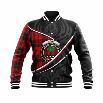 Hogg (Hog) Tartan Family Crest Baseball Jacket Celtic Scottish Thistle Floral