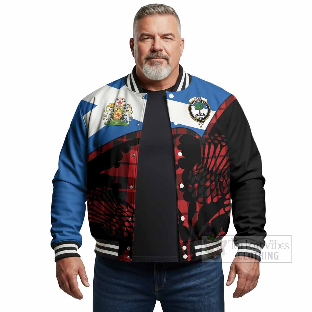 Hogg (Hog) Tartan Family Crest Baseball Jacket Scotland Thistle Floral Flag Style