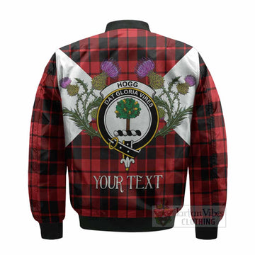 Hogg (Hog) Tartan Family Crest Bomber Jacket Scottish Burns Night Thistle Floral