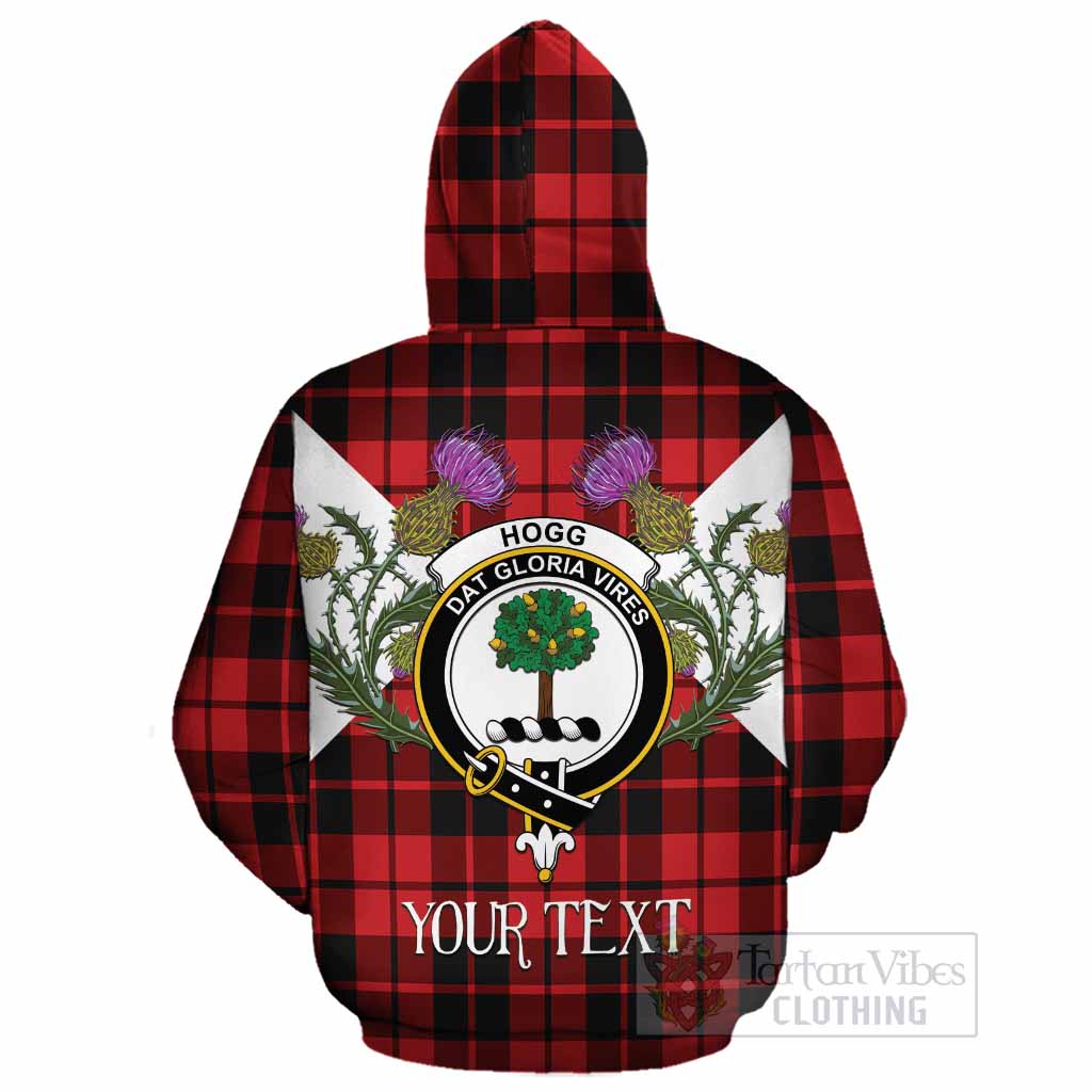 Hogg (Hog) Tartan Family Crest Cotton Hoodie Scottish Burns Night Thistle Floral