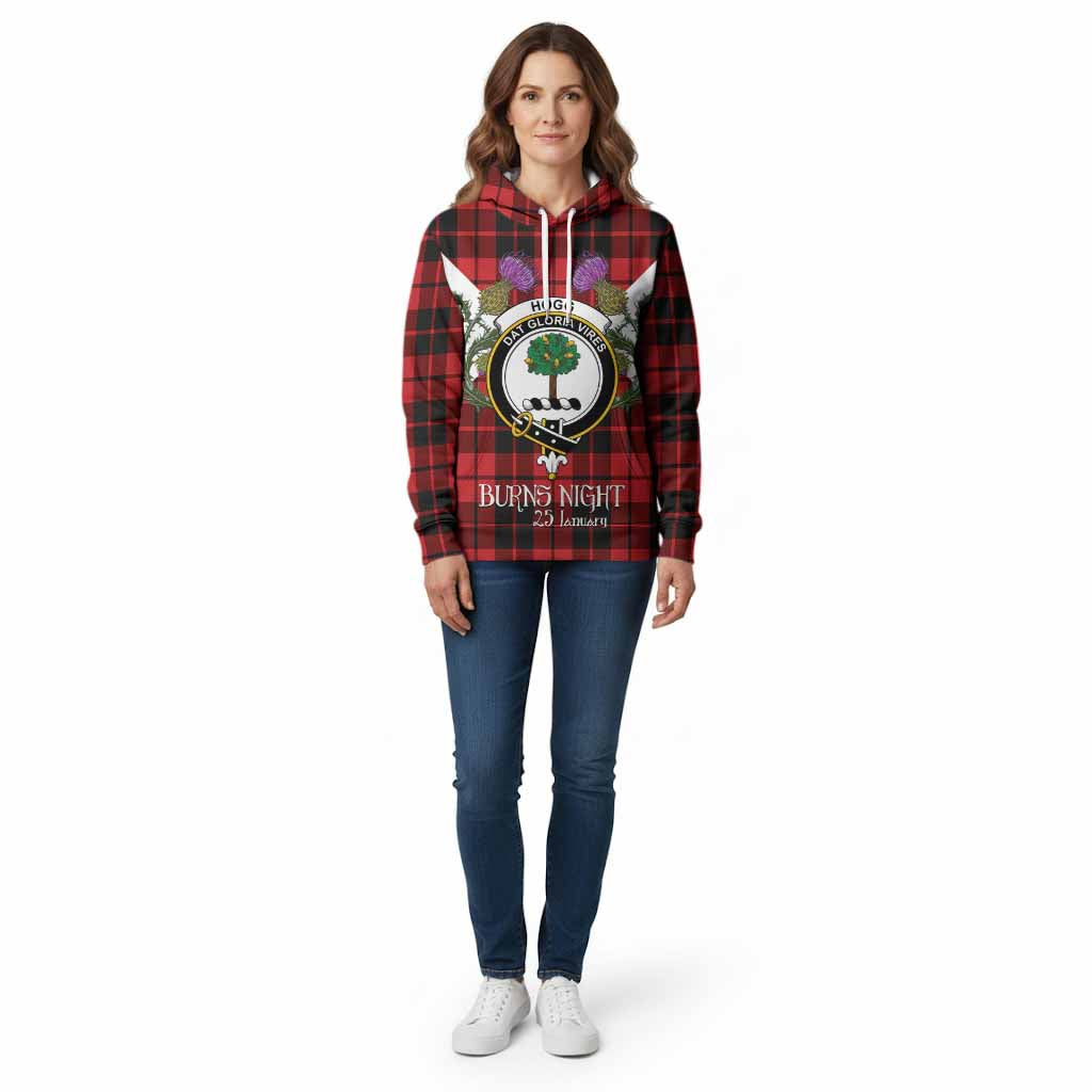 Hogg (Hog) Tartan Family Crest Cotton Hoodie Scottish Burns Night Thistle Floral