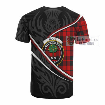 Hogg (Hog) Tartan Family Crest Cotton T-shirt Celtic Scottish Thistle Floral