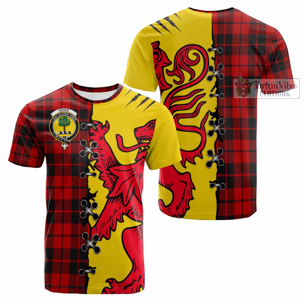 Hogg (Hog) Tartan Family Crest Cotton T-shirt Lion Rampant Honor - Tartan Vibes Clothing