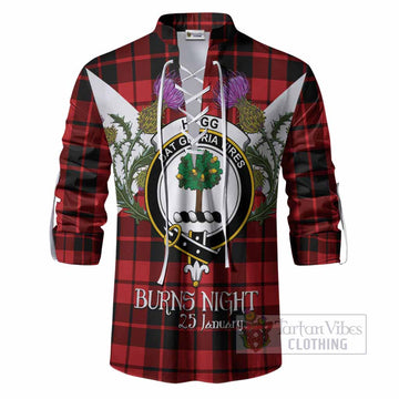 Hogg (Hog) Tartan Family Crest Ghillie Shirt Scottish Burns Night Thistle Floral