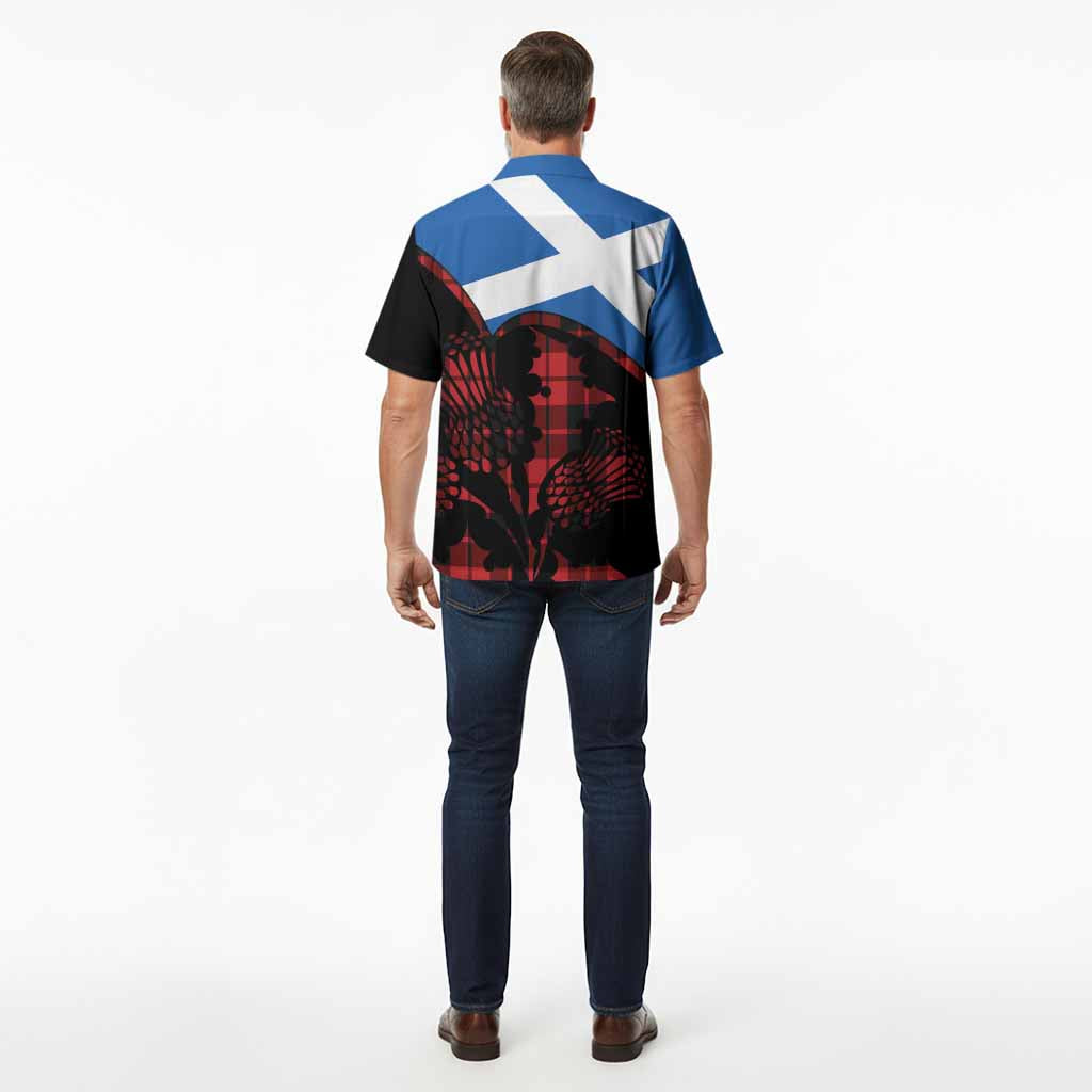 Hogg (Hog) Tartan Family Crest Hawaiian Shirt Scotland Thistle Floral Flag Style