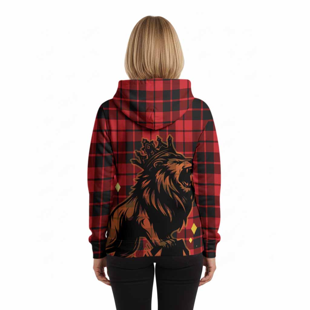 Hogg (Hog) Tartan Family Crest Hoodie Crowned Lion Roaring