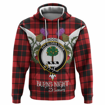 Hogg (Hog) Tartan Family Crest Hoodie Scottish Burns Night Thistle Floral