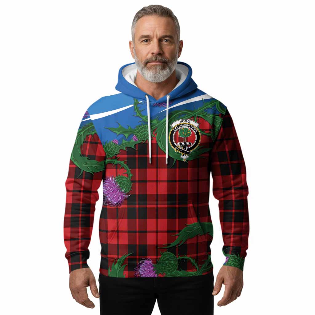 Hogg (Hog) Tartan Family Crest Hoodie Thistle in Minimalism