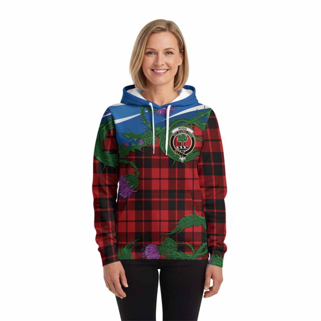 Hogg (Hog) Tartan Family Crest Hoodie Thistle in Minimalism