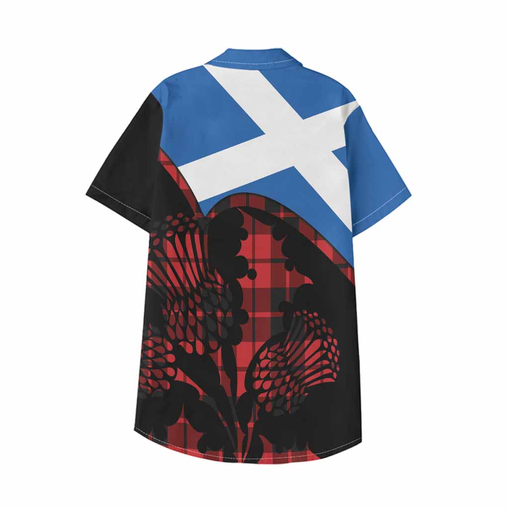 Hogg (Hog) Tartan Family Crest Kid Hawaiian Shirt Scotland Thistle Floral Flag Style