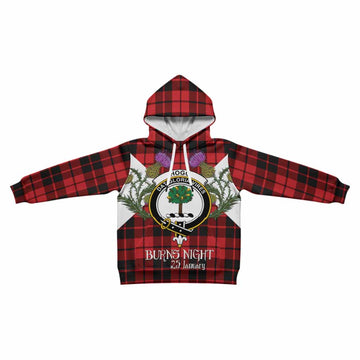 Hogg (Hog) Tartan Family Crest Kid Hoodie Scottish Burns Night Thistle Floral