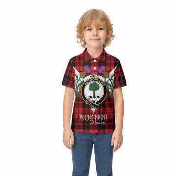Hogg (Hog) Tartan Family Crest Kid Polo Shirt Scottish Burns Night Thistle Floral