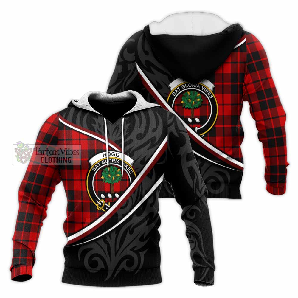 Hogg (Hog) Tartan Family Crest Knitted Hoodie Celtic Scottish Thistle Floral - Tartan Vibes Clothing