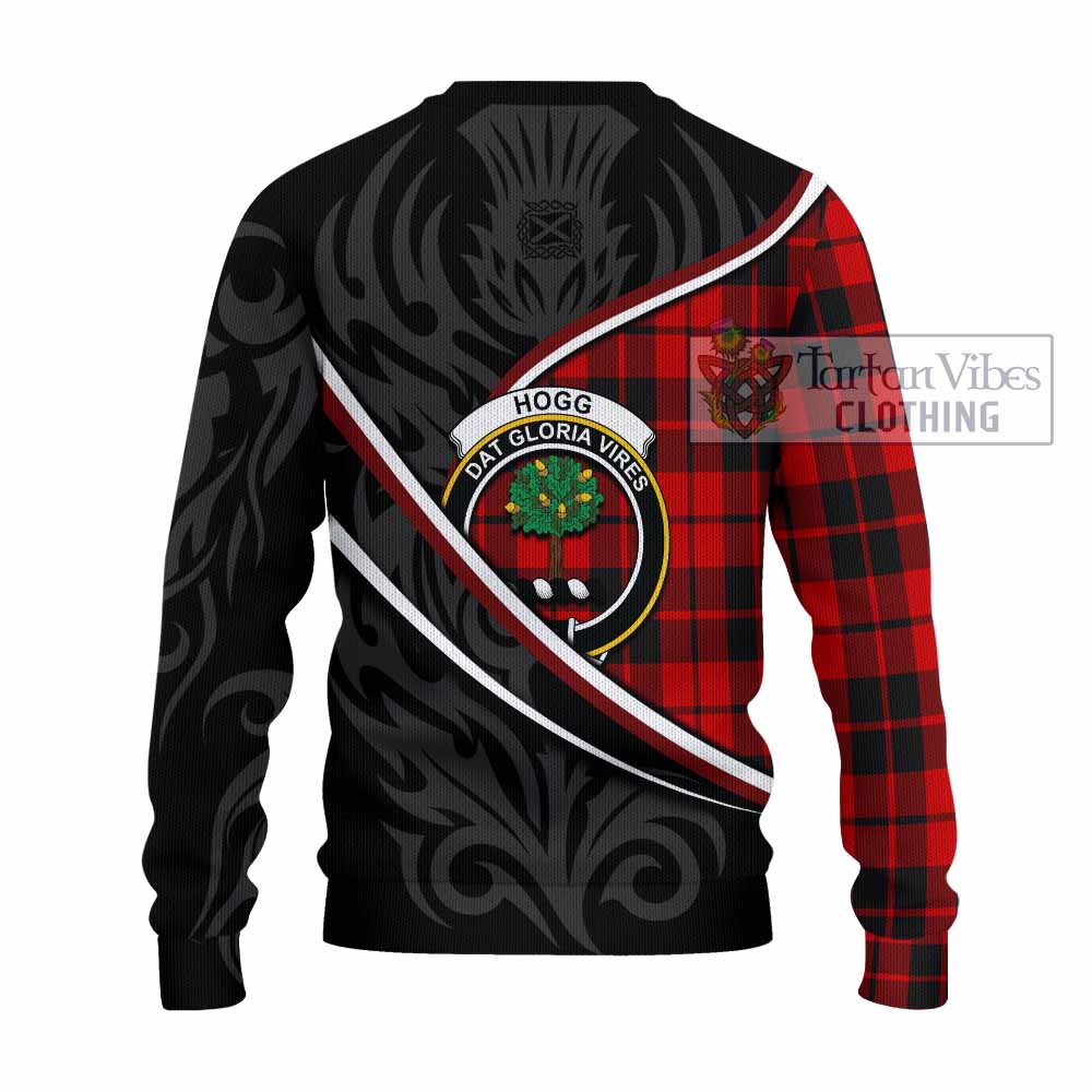 Hogg (Hog) Tartan Family Crest Knitted Sweater Celtic Scottish Thistle Floral - Tartan Vibes Clothing