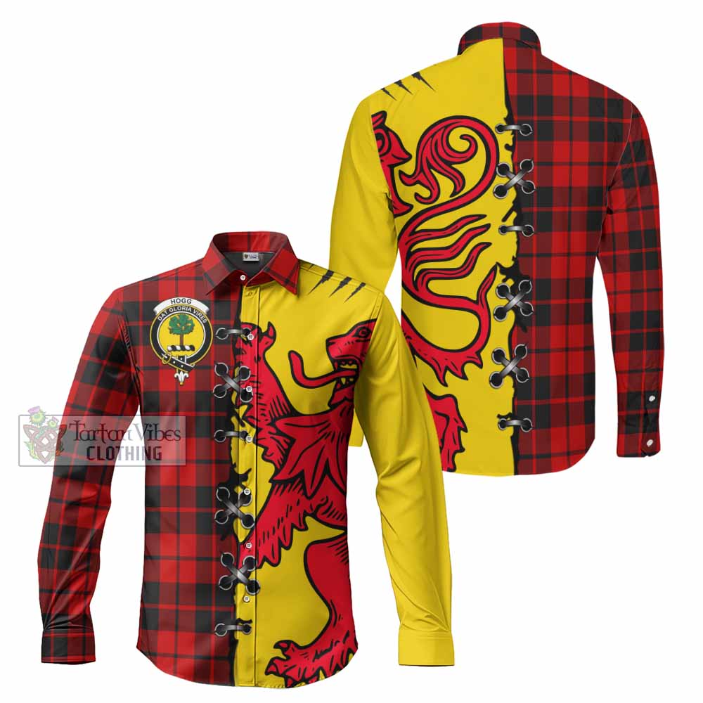 Hogg (Hog) Tartan Family Crest Long Sleeve Button Shirts Lion Rampant Honor - Tartan Vibes Clothing