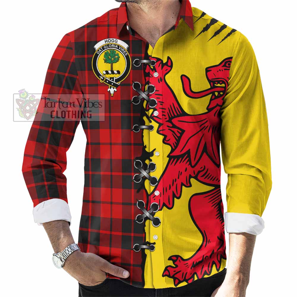 Hogg (Hog) Tartan Family Crest Long Sleeve Button Shirts Lion Rampant Honor - Tartan Vibes Clothing