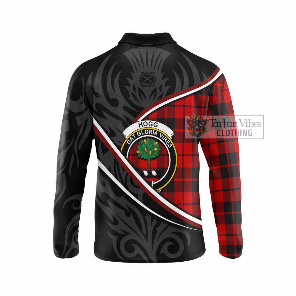 Hogg (Hog) Tartan Family Crest Long Sleeve Polo Shirt Celtic Scottish Thistle Floral - Tartan Vibes Clothing