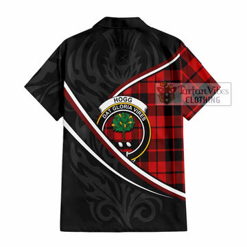 Hogg (Hog) Tartan Family Crest Hawaiian Shirt Celtic Scottish Thistle Floral