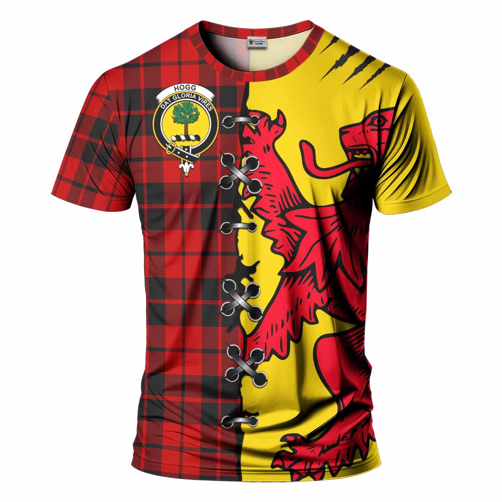Hogg (Hog) Tartan Family Crest T-shirt Lion Rampant Honor - Tartan Vibes Clothing
