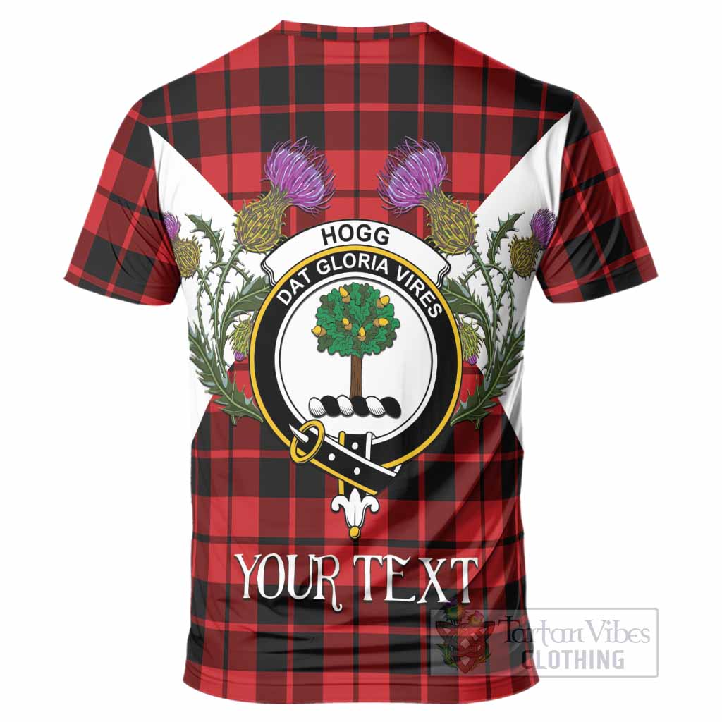 Hogg (Hog) Tartan Family Crest T-Shirt Scottish Burns Night Thistle Floral