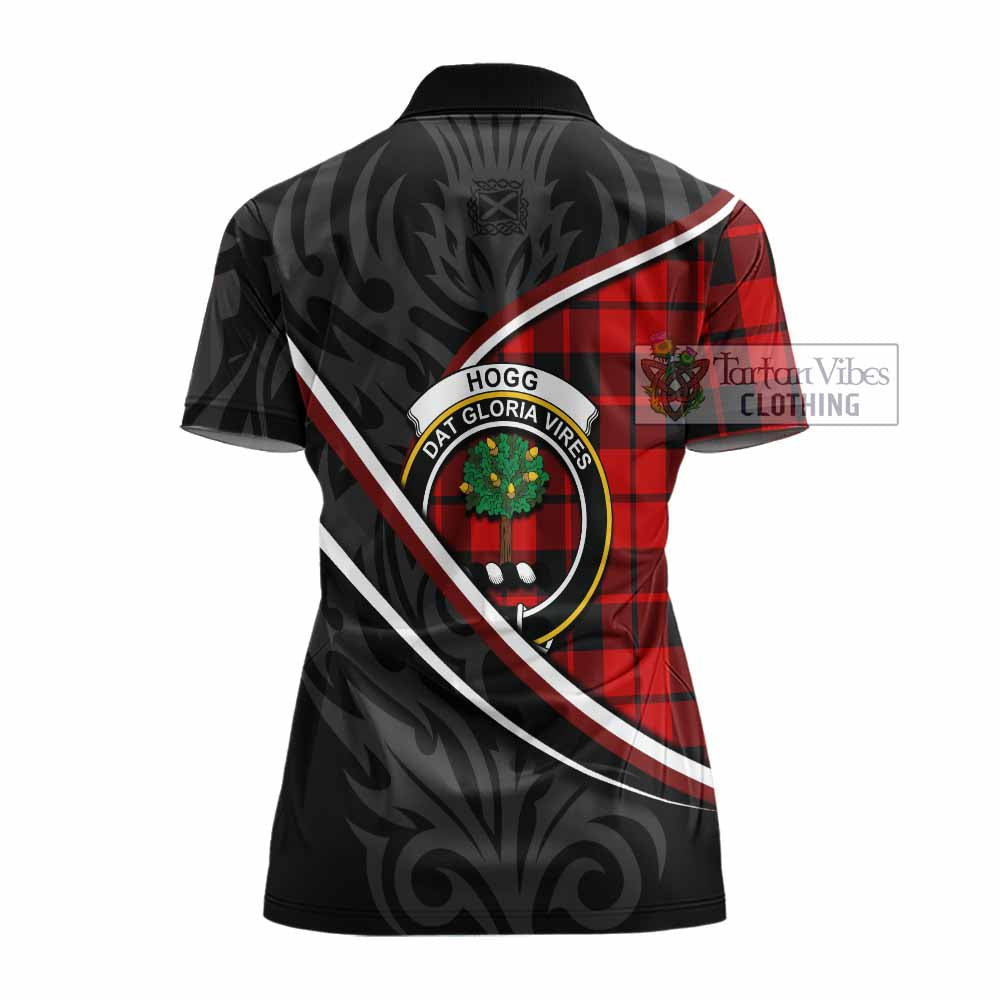 Hogg (Hog) Tartan Family Crest Women's Polo Shirt Celtic Scottish Thistle Floral - Tartan Vibes Clothing