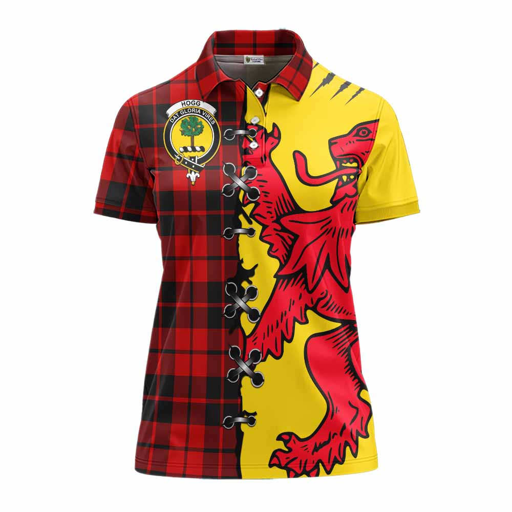 Hogg (Hog) Tartan Family Crest Women's Polo Shirt Lion Rampant Honor - Tartan Vibes Clothing