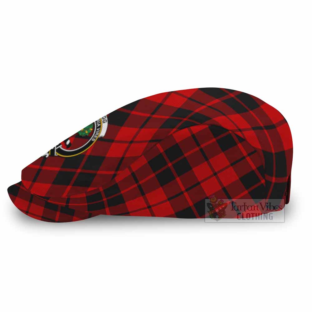 Hogg (Hog) Tartan Flat Cap, Jeff Cap Cross Style with Family Crest - Tartan Vibes Clothing