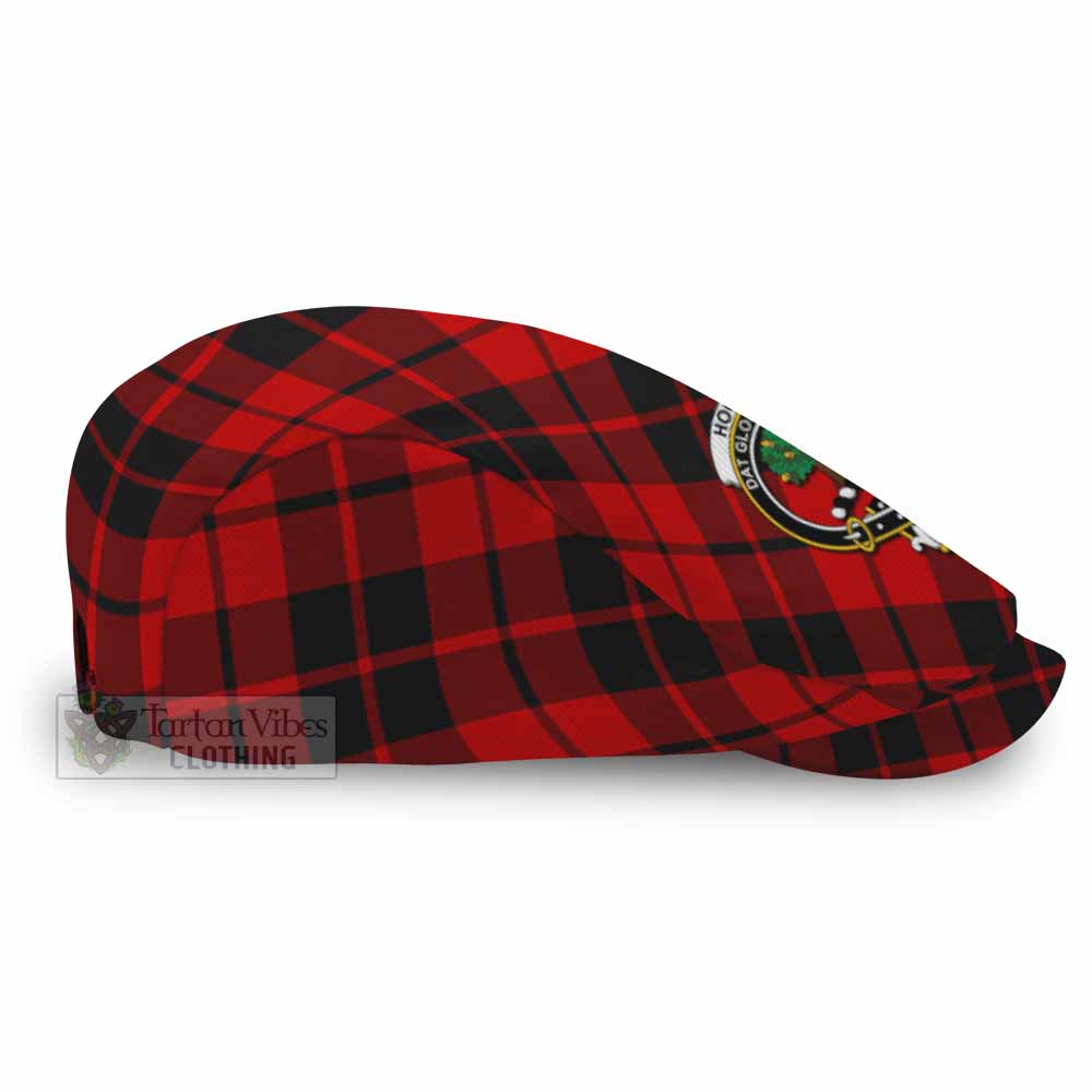 Hogg (Hog) Tartan Flat Cap, Jeff Cap Cross Style with Family Crest - Tartan Vibes Clothing