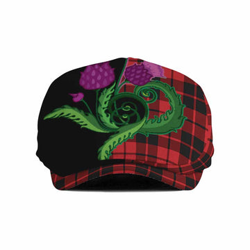 Hogg (Hog) Tartan Flat Cap, Jeff Cap Traditional Scottish Thistle